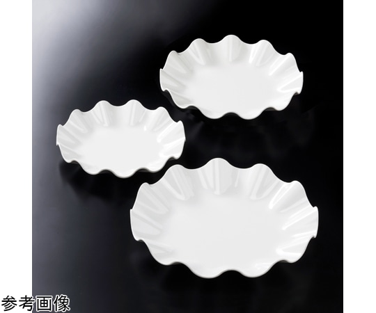 福井クラフト メラミン 40cm ウェーブ丸盛皿 ホワイト 51353620 1個（ご注文単位1個）【直送品】