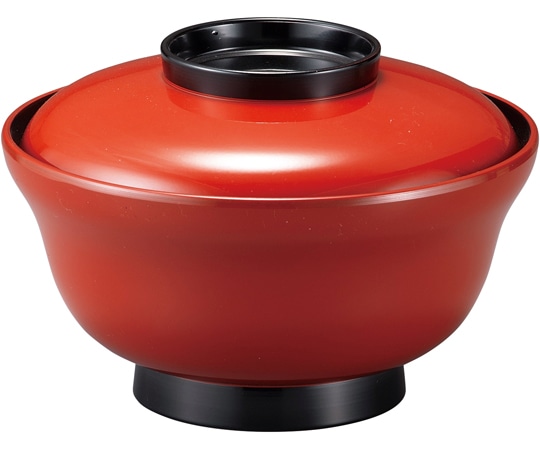 福井クラフト 耐熱5.5寸 かすみ丼 朱ツバ黒 内黒 33601430 1個(ご注文単位1個)【直送品】