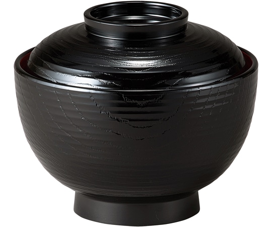 福井クラフト TA5寸 平筋丼椀 黒無地内朱 30048620 1個（ご注文単位1個）【直送品】