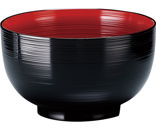 福井クラフト 4.5寸 刷毛目丼 黒内朱 41000560 1個（ご注文単位1個）【直送品】
