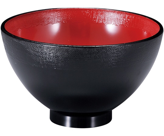 福井クラフト 布着せ茶づけ椀 黒内朱 31006950 1個（ご注文単位1個）【直送品】