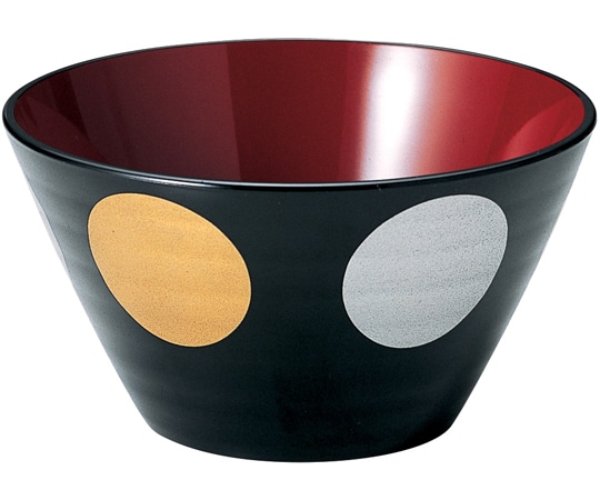 福井クラフト クイーン鉢 黒日月 内朱 70010360 1個(ご注文単位1個)【直送品】
