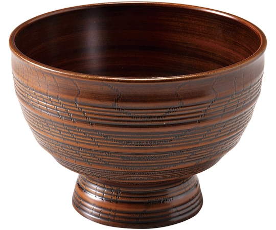 福井クラフト 4.5寸 ABS千筋ロクロ目丼 総栃 33711020 1個（ご注文単位1個）【直送品】