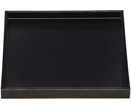 福井クラフト 木)尺0 切立角盆 黒外溜塗布目 16915460 1個（ご注文単位1個）【直送品】