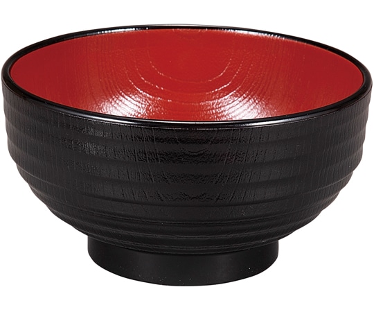 福井クラフト スタック木目丼 黒内朱 30004610 1個（ご注文単位1個）【直送品】