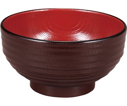 福井クラフト スタック木目丼 新溜内朱 30004620 1個（ご注文単位1個）【直送品】