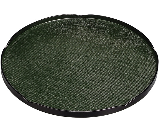 福井クラフト 木)尺2 輪華布目丸盆 グリーン漆塗 16914740 1個（ご注文単位1個）【直送品】