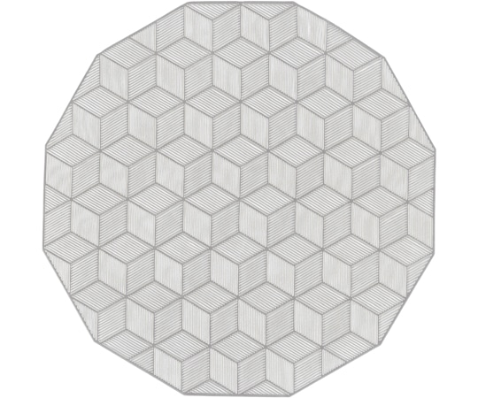 福井クラフト 12角マット キューブシルバー 50312320 1個（ご注文単位1個）【直送品】