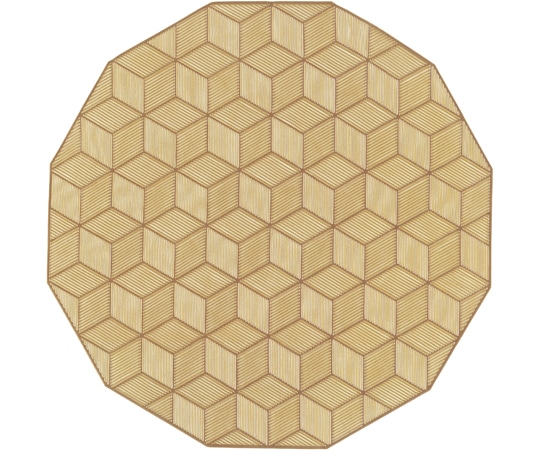 福井クラフト 12角マット キューブ ゴールド 50312330 1個（ご注文単位1個）【直送品】