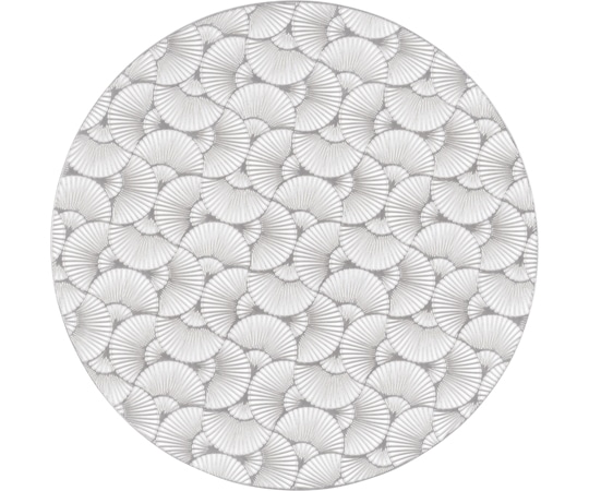 福井クラフト 380丸マット 銀杏づくし シルバー 50312340 1個（ご注文単位1個）【直送品】