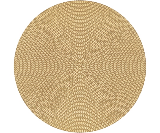 福井クラフト 380丸マット ナワ目 ゴールド 50312390 1個（ご注文単位1個）【直送品】