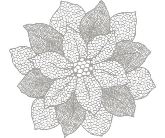 福井クラフト 変形マット フラワー シルバー 50312290 1個（ご注文単位1個）【直送品】