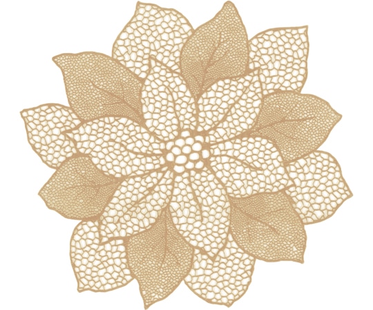 福井クラフト 変形マット フラワー ゴールド 50312310 1個（ご注文単位1個）【直送品】