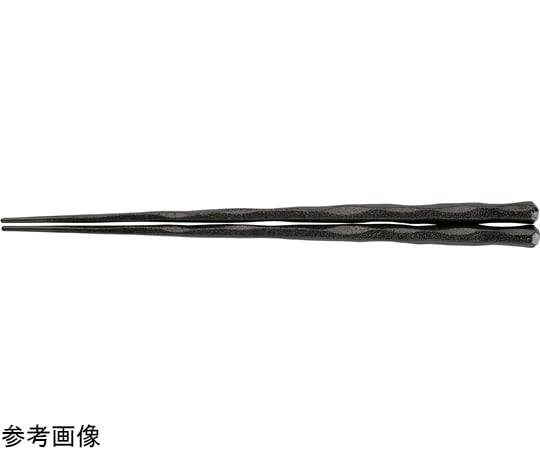 福井クラフト PBT24cm 六角一刀彫箸 黒乾漆 90030862 1個（ご注文単位1個）【直送品】