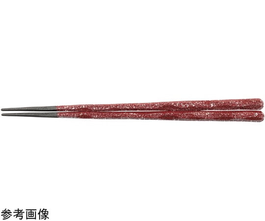 福井クラフト PBT22.5cm 六角一刀彫箸 朱/銀平目 30010720 1個（ご注文単位1個）【直送品】