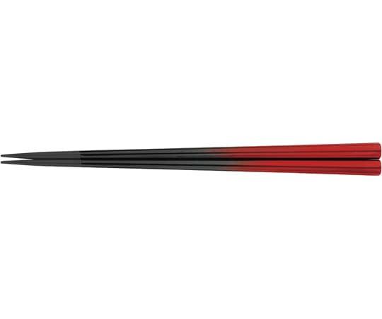 福井クラフト PBT22.5cm 七角箸 朱黒ぼかし 80601230 1個（ご注文単位1個）【直送品】