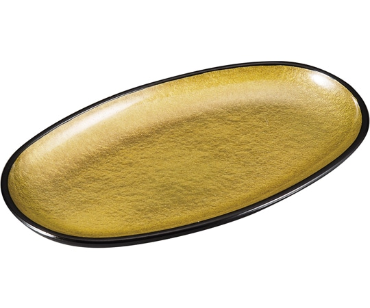 福井クラフト 5寸 小判おしぼり受け 金雲流天黒 80603050 1個（ご注文単位1個）【直送品】