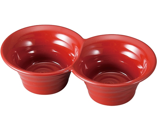 福井クラフト ツイン渦小鉢 総朱 30003510 1個（ご注文単位1個）【直送品】