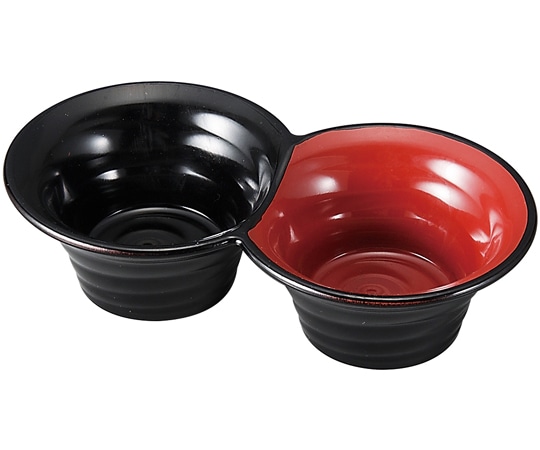 福井クラフト ツイン渦小鉢 外黒内朱内黒 30003520 1個（ご注文単位1個）【直送品】