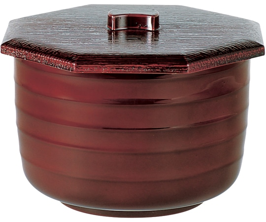 福井クラフト 八角ロクロ目飯器 大)(蓋親)溜(内朱)天黒 33601500 1個（ご注文単位1個）【直送品】