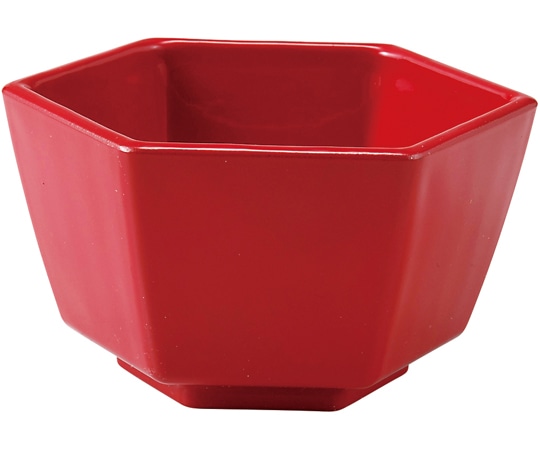 福井クラフト 六角小鉢 赤二度塗り 55205028 1個（ご注文単位1個）【直送品】