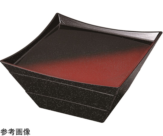 福井クラフト 8寸 角山路ダイヤ前菜盆 黒朱ぼかしSL 41321980 1個（ご注文単位1個）【直送品】