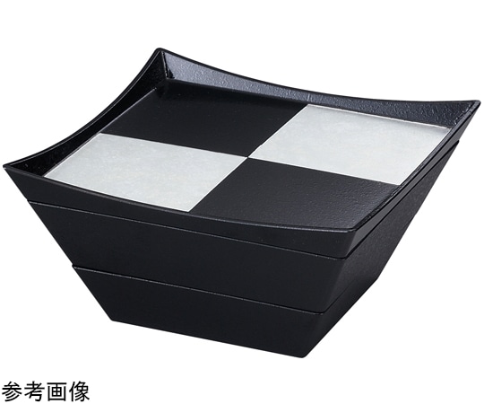 福井クラフト 8寸 角山路ダイヤ前菜盆 黒銀市松SL 80512028 1個（ご注文単位1個）【直送品】