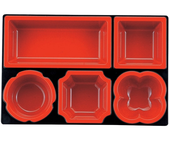 福井クラフト 9.5寸 気比松花堂用仕切 黒内朱 70001990 1個（ご注文単位1個）【直送品】