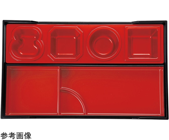 福井クラフト 尺3 気比用四陶仕切 朱 21005850 1個（ご注文単位1個）【直送品】