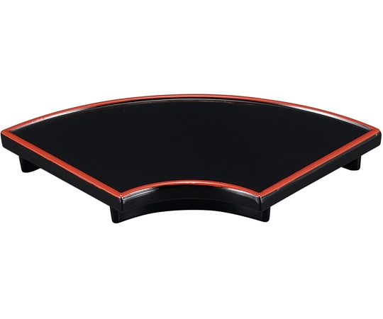 福井クラフト 1/2ミニ扇子皿 黒天朱 51015860 1個（ご注文単位1個）【直送品】