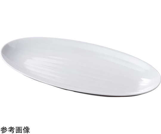 福井クラフト 45cm 筋目葉盛皿 白グロス 83361110 1個（ご注文単位1個）【直送品】