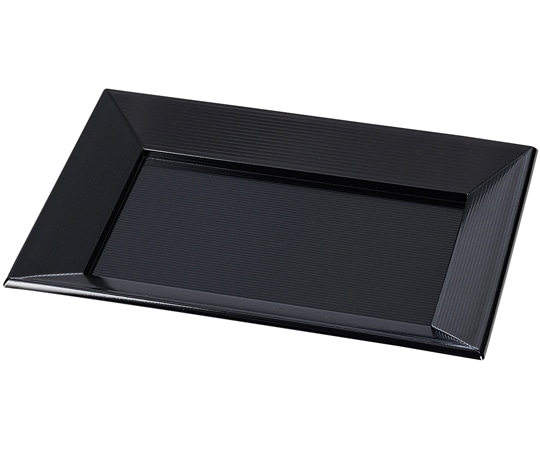 福井クラフト 8寸 長角千筋四方盛皿 黒(裏黒) 50025710 1個（ご注文単位1個）【直送品】