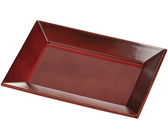 福井クラフト 8寸 長角千筋四方盛皿 新溜 51030845 1個（ご注文単位1個）【直送品】