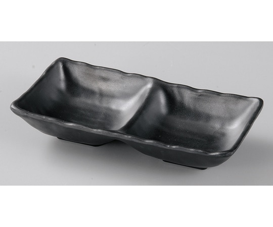 福井クラフト メラミン 17.7 ひねり二ツ切鉢 黒マット 51025480 1個（ご注文単位1個）【直送品】