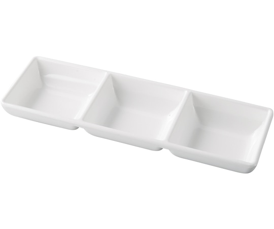 福井クラフト メラミン 22.2 雅三ツ切皿 白グロス 51025450 1個（ご注文単位1個）【直送品】