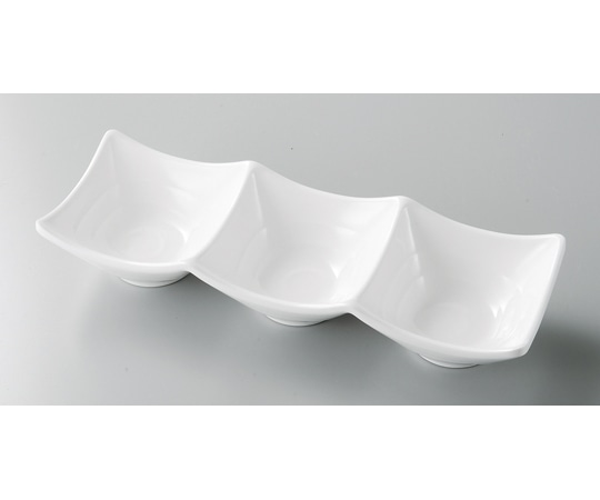 福井クラフト メラミン 24.3 雅四方上三ツ切鉢 白グロス 51025520 1個（ご注文単位1個）【直送品】