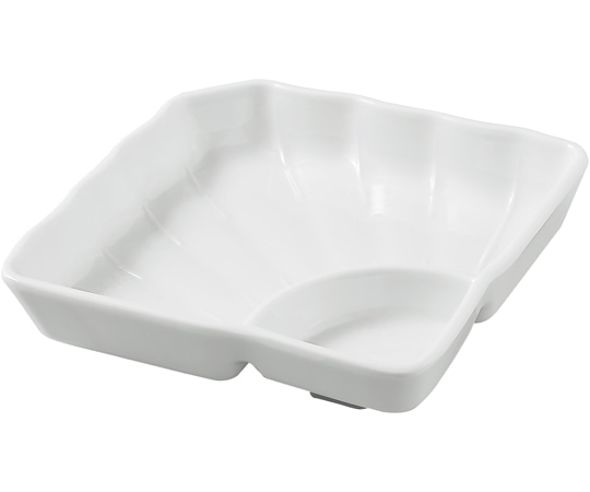 福井クラフト タレ付扇皿 白グロス 83361230 1個（ご注文単位1個）【直送品】