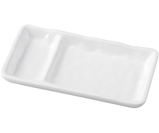 福井クラフト メラミン 18.7 タレ付荒打目長角皿 白グロス 51025540 1個（ご注文単位1個）【直送品】