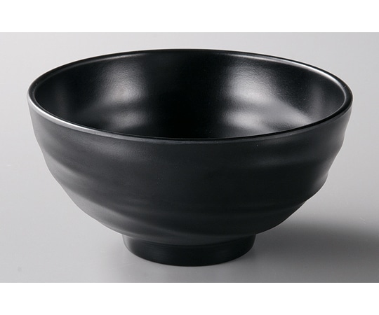 福井クラフト メラミン φ16.4 ロクロ目 ひねり麺鉢 黒マット 51025310 1個(ご注文単位1個)【直送品】