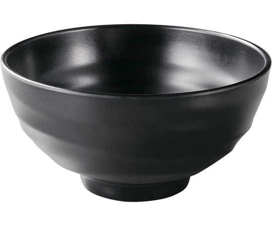 福井クラフト メラミン φ18.9 ロクロ目 ひねり麺鉢 黒マット 51025320 1個(ご注文単位1個)【直送品】