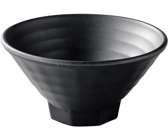 福井クラフト メラミン φ15.2 八角高台格子麺鉢 黒マット 51025330 1個(ご注文単位1個)【直送品】