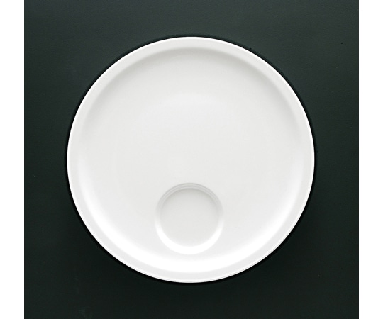 福井クラフト φ210 タレ付丸取り皿 白メラミン 90053040 1個（ご注文単位1個）【直送品】