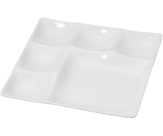 福井クラフト メラミン 250角 1/5プレート 白 51031440 1個（ご注文単位1個）【直送品】