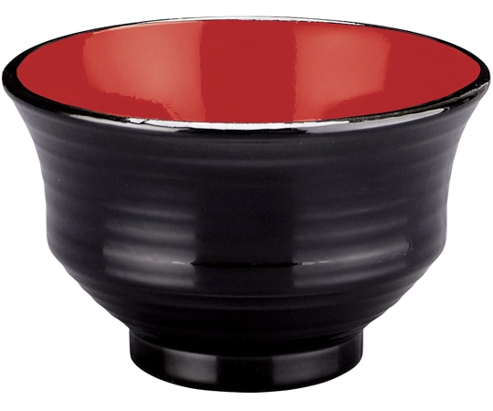 福井クラフト TA羽反筋天竜寺汁椀 黒内朱 33023430 1個（ご注文単位1個）【直送品】