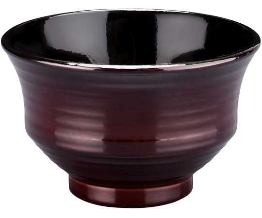 福井クラフト TA羽反筋天竜寺汁椀 溜内黒 33023450 1個（ご注文単位1個）【直送品】