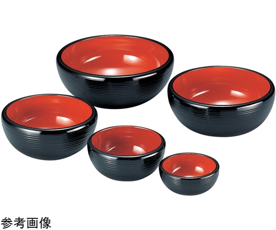 福井クラフト 4寸 千筋ナツメ鉢 黒内朱 38021110 1個（ご注文単位1個）【直送品】