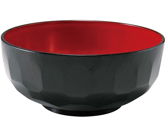 福井クラフト A6寸 亀甲平丼鉢 黒内朱 33101480 1個（ご注文単位1個）【直送品】