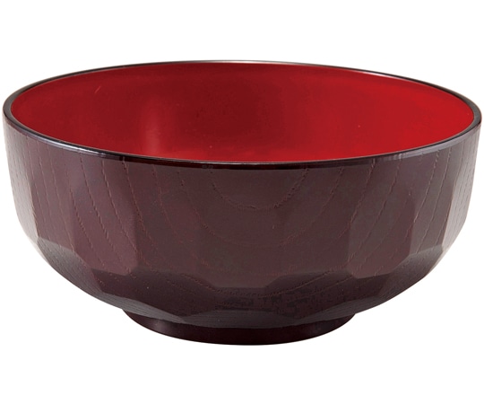 福井クラフト A6寸 亀甲平丼鉢 溜内朱 45150890 1個（ご注文単位1個）【直送品】