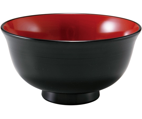 福井クラフト TA5寸 千筋丼物椀(親)黒内朱 38020212 1個（ご注文単位1個）【直送品】
