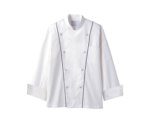 住商モンブラン コックコート 兼用 長袖 白/黒 6-905 L 1枚（ご注文単位1枚）【直送品】